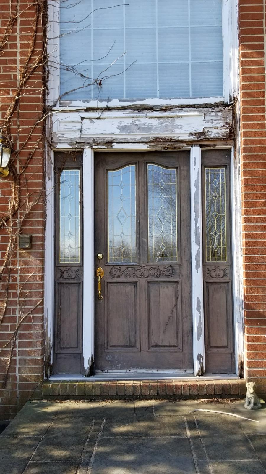 Before — worn door to be replaced