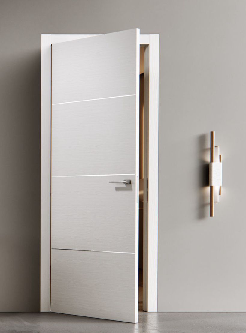 Modern interior door in a light tone