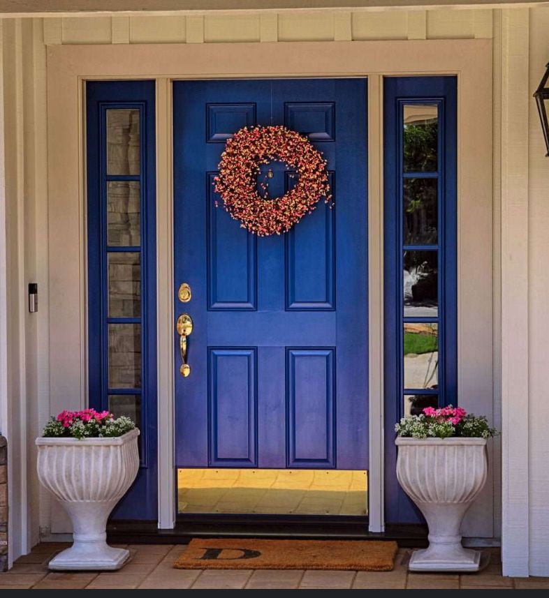 Front door in classic blue